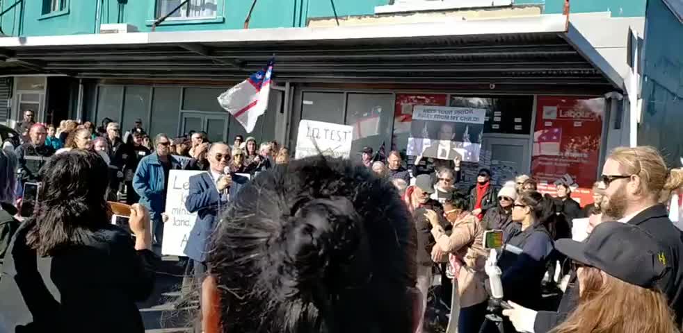 Protest outside New Zealand Prime Minister's office