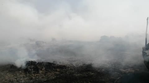 Burning Freight Cars