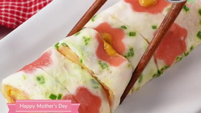 Flower Korean Egg Roll 꽃 계란말이 Mother's Day SURPRISE! A breakfast dish to lighten up her day!