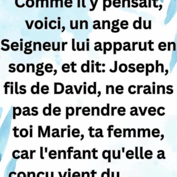 "L'Ange Parle à Joseph en Songe" Matthieu 1:20.