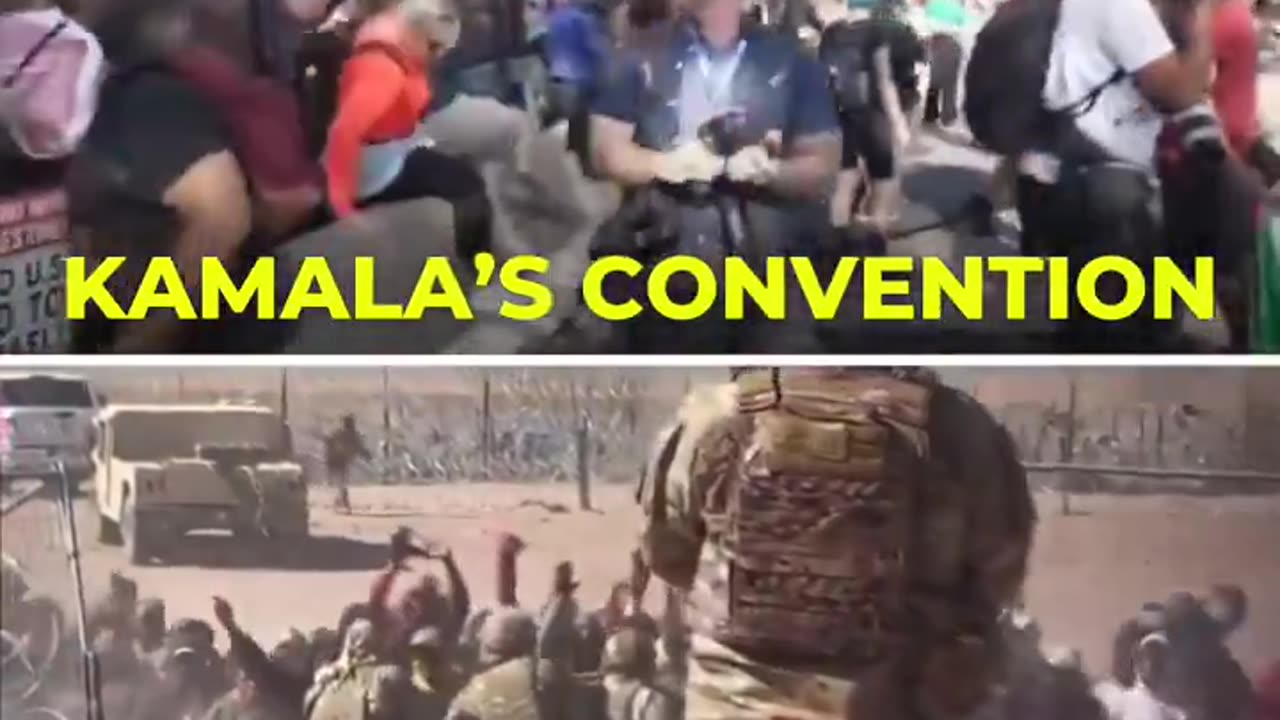 Kamala's convention compared to Kamala's border.