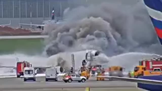 plane on fire