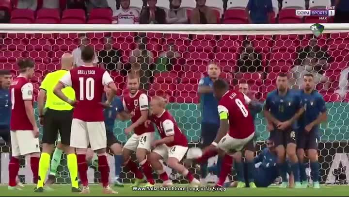 ملخص مباراة ايطاليا والنمسا 2-1 اليوم