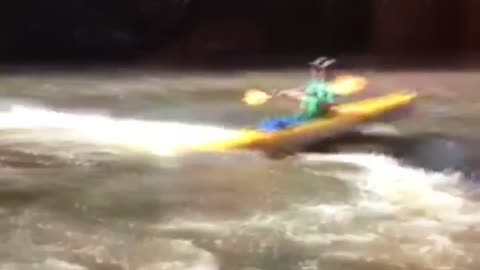 Good job dylan man stuck in kayak on river