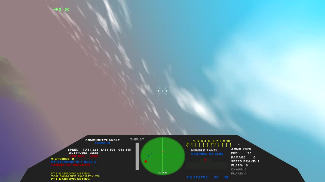 Linux Air Combat Dogfight without HUD