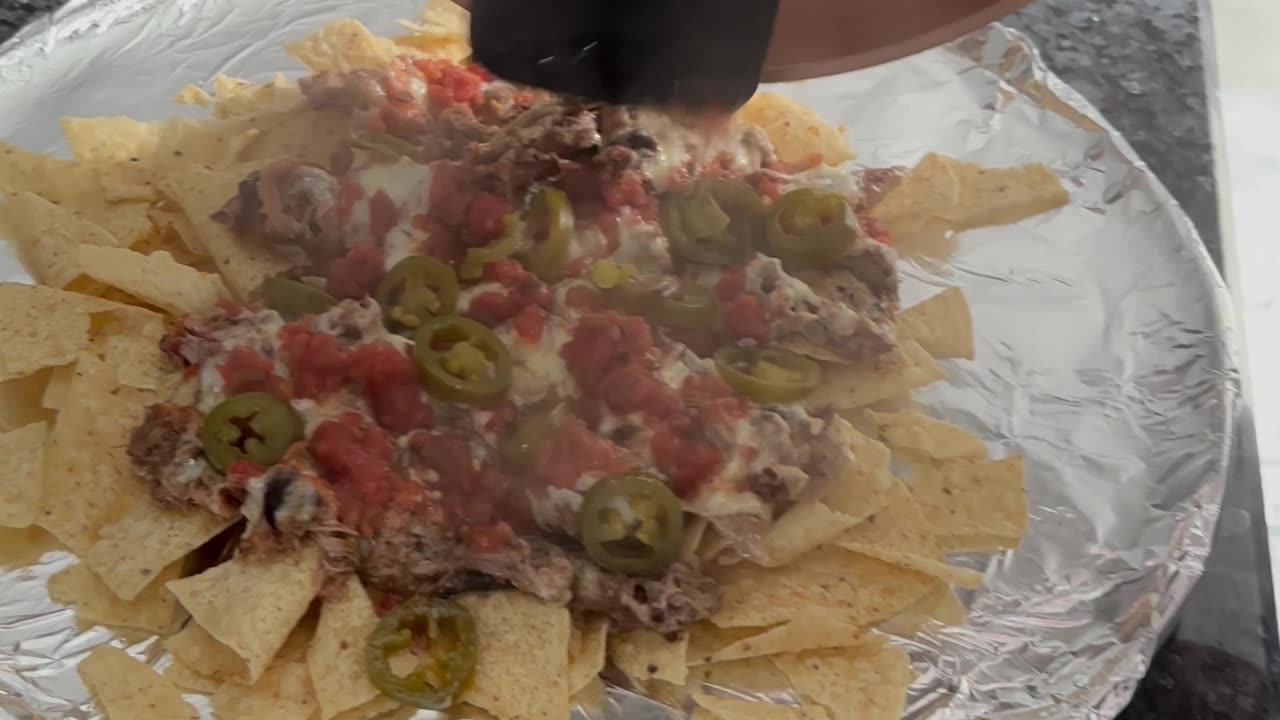 Easy pulled pork nachos for a quick dinner
