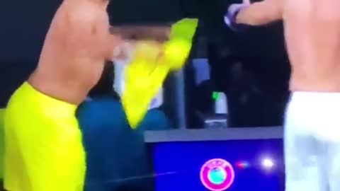 Karim Benzema asking for Reece James shirt at the end.