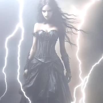 Gothic Girl | Gothic Woman | Lightning | Bolt | Eerie Atmosphere #gothic #gothicart