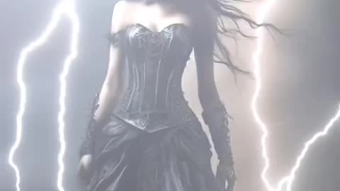 Gothic Girl | Gothic Woman | Lightning | Bolt | Eerie Atmosphere #gothic #gothicart