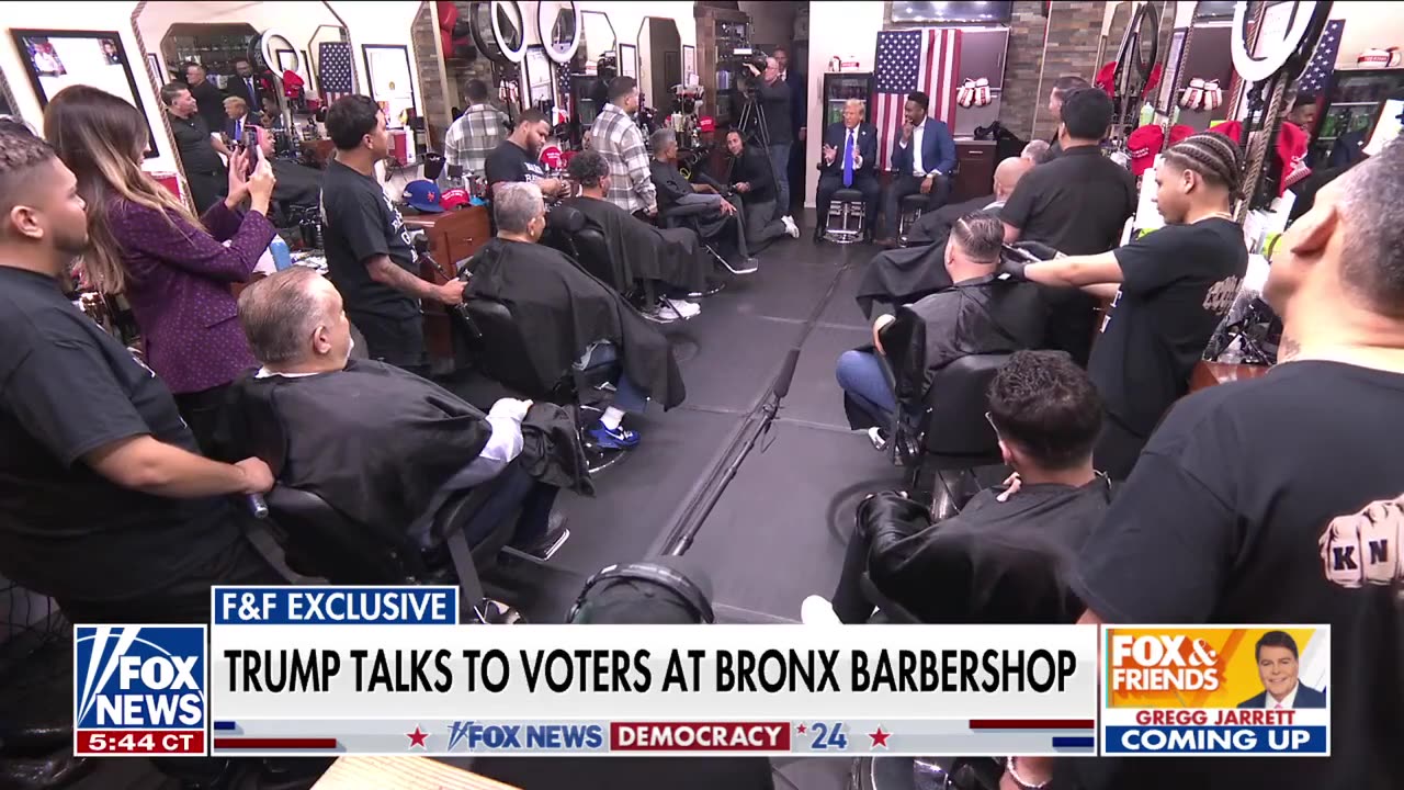 Donald Trump Visits Bronx Barbershop