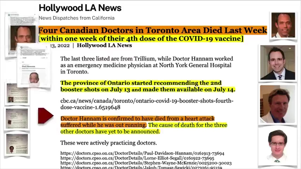 Four Canadian Doctors Die Within Days Of The 4th Dose Of The Covid-19 Vaccine