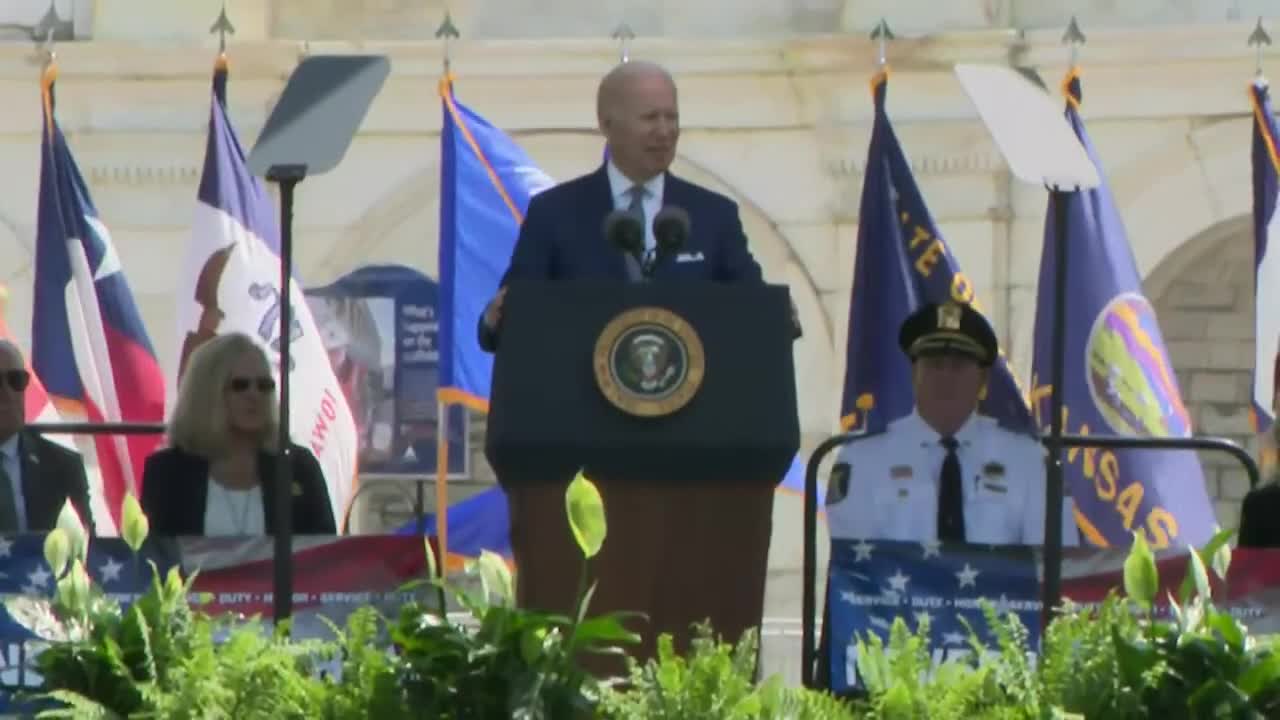 WATCH: President Biden gives remarks at peace officers' memorial service