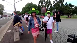 Cricket fans in Sydney mask up in style