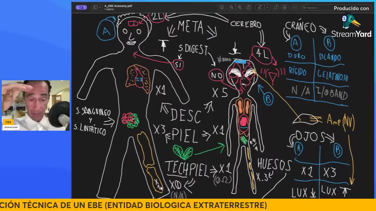 BioHacking 142 - Descripcion tecnica de un EBE Entidad Biologica Extraterrestre