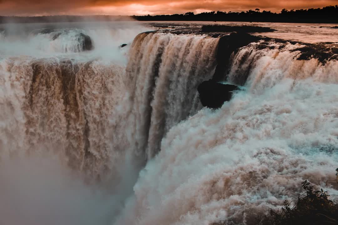 Relax Library Video 80. Watching The Massive Raging Waterfall