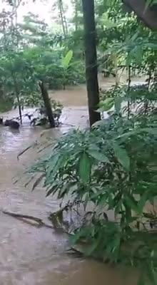 Completamente inundada amaneció la vía de Magará a Barranco Colorado
