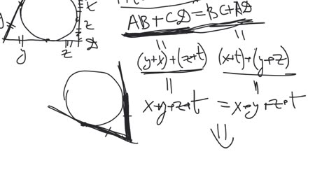 Tangential quadrilaterals, the sums of opposite sides, Pitot's theorem | plane geometry | elementary