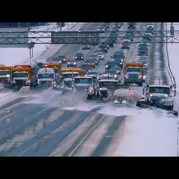 Snow plow convoy
