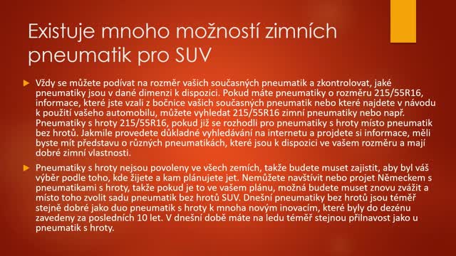 Existuje mnoho možností zimních pneumatik pro SUV