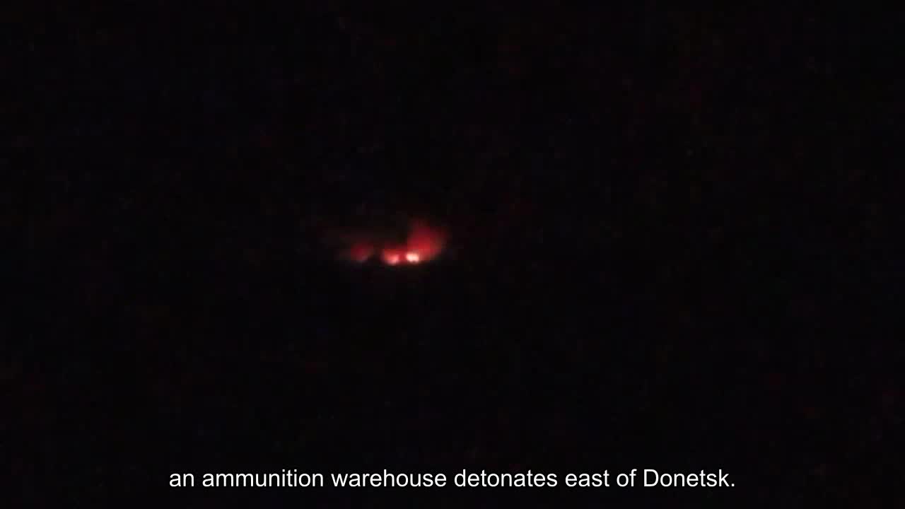 Sources in the occupied territory report that an ammunition depot is detonating in Mospina, east of