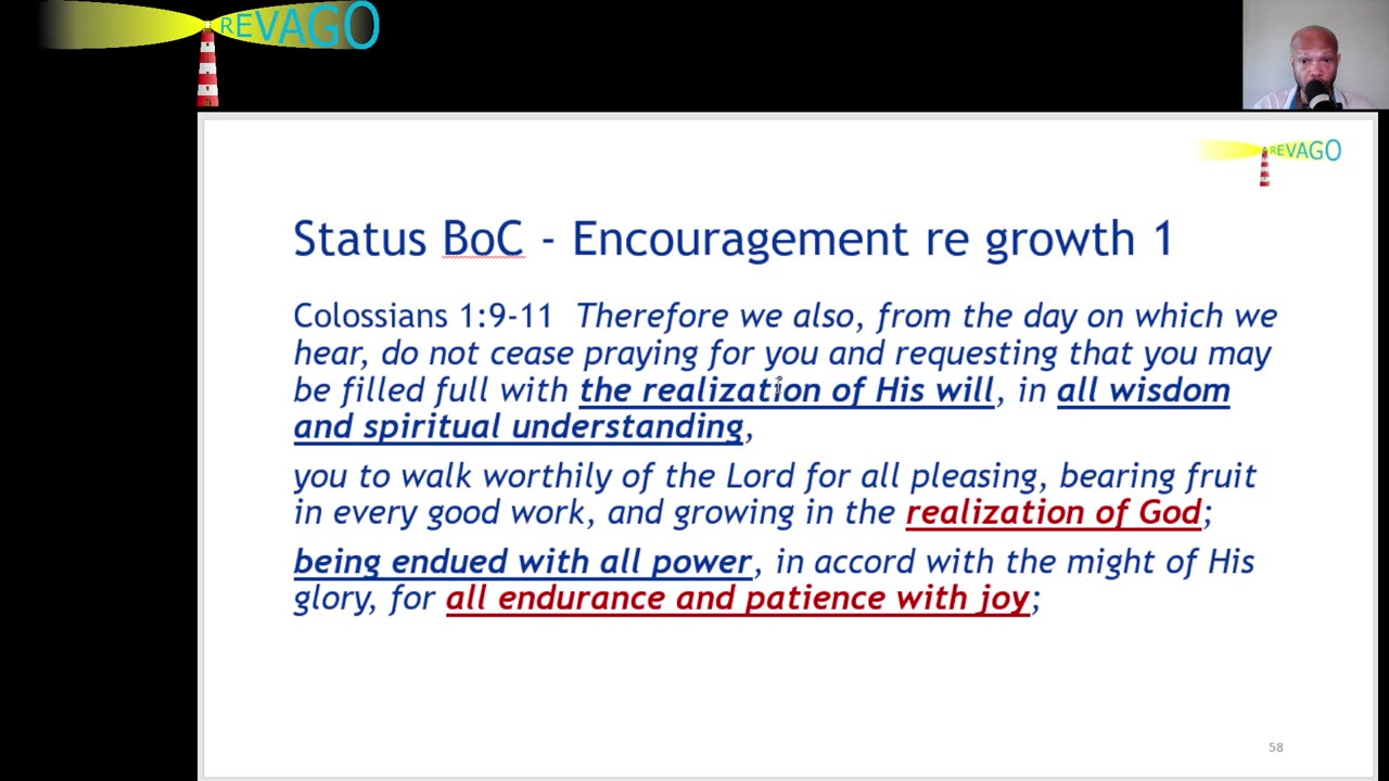 RE 335 The BoC is Exhorted to Grow in the Realization of The GOD