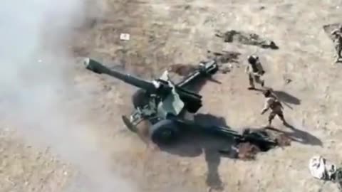 Ukrainian Army Firing Artillery - Russia-Ukraine War