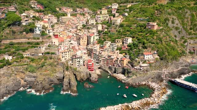 aerial view of manarola province of la spezia italy