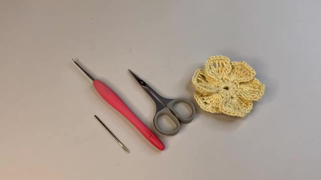 Crochet Tutorial For Beginner | Tunisian Crochet Flower | How to Crochet a Simple Flower