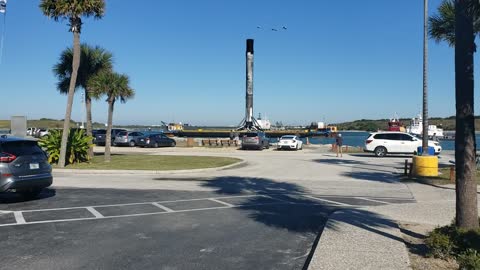 SpaceX Booster on Barge after Launch