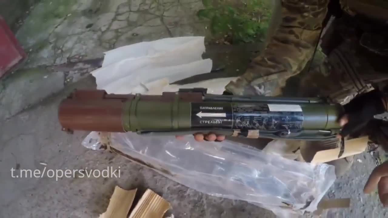 Ukraine War - A cache with weapons and ammunition