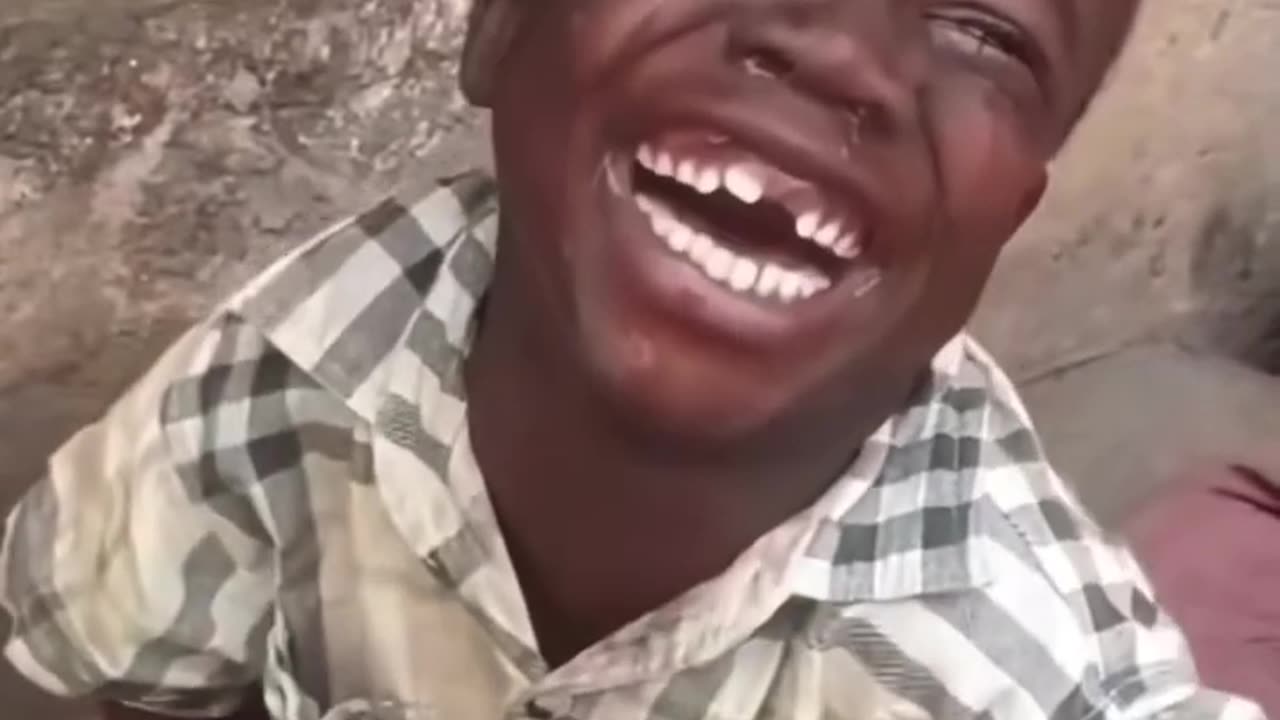 African boy crying then laughing meme😂