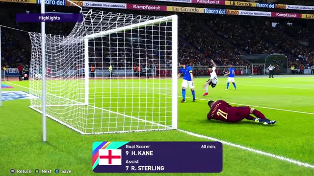 Football simulation game - Italy vs England