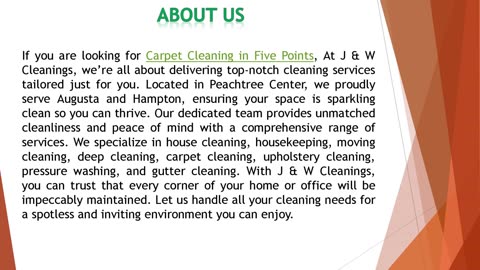 If you are looking for Carpet Cleaning in Five Points