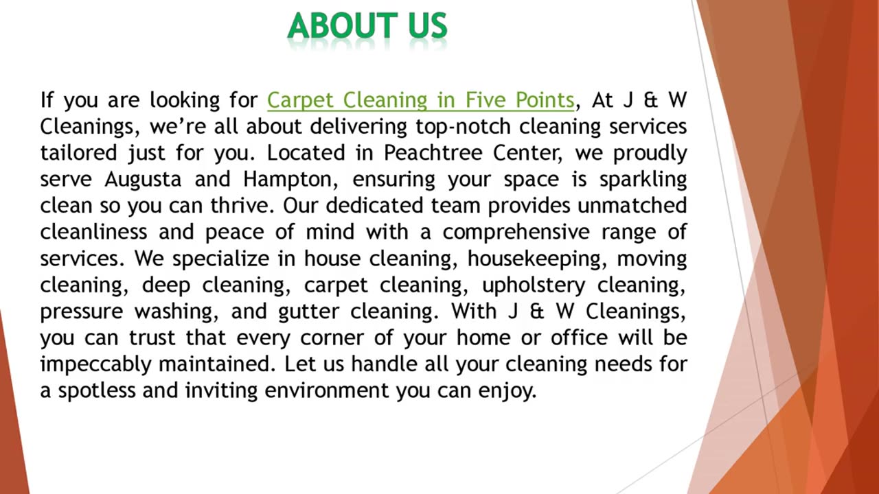 If you are looking for Carpet Cleaning in Five Points