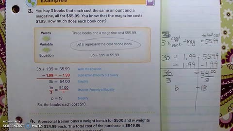 Gr 8 - Ch 2 - Lesson 3 - Write 2 Step Equations