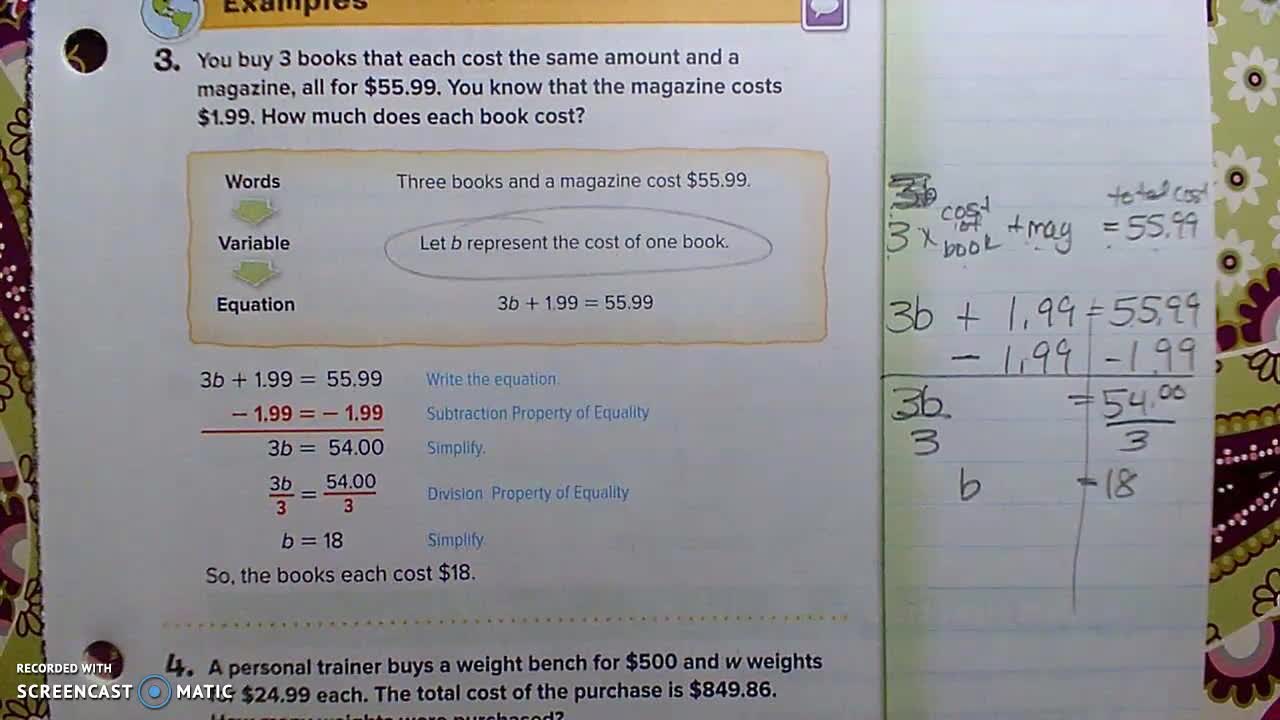 Gr 8 - Ch 2 - Lesson 3 - Write 2 Step Equations