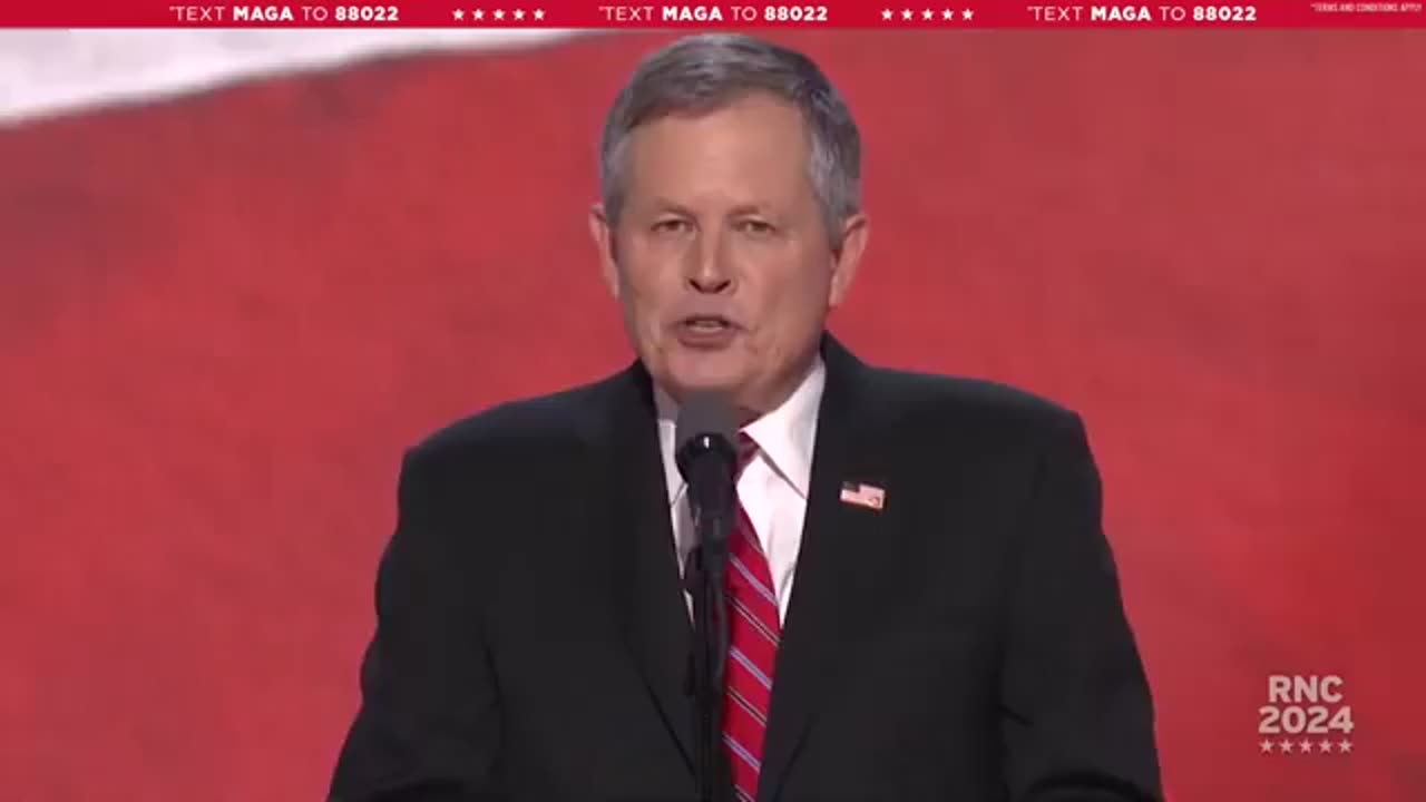 US Senator Steve Daines gives speech at RNC