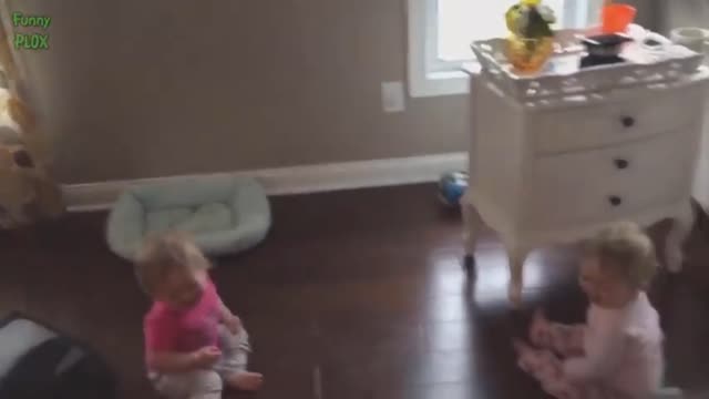 2 baby fun with cat