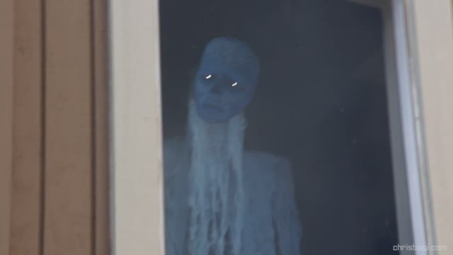 Horrifying Halloween Illusion Looks Real Swaying On A Window