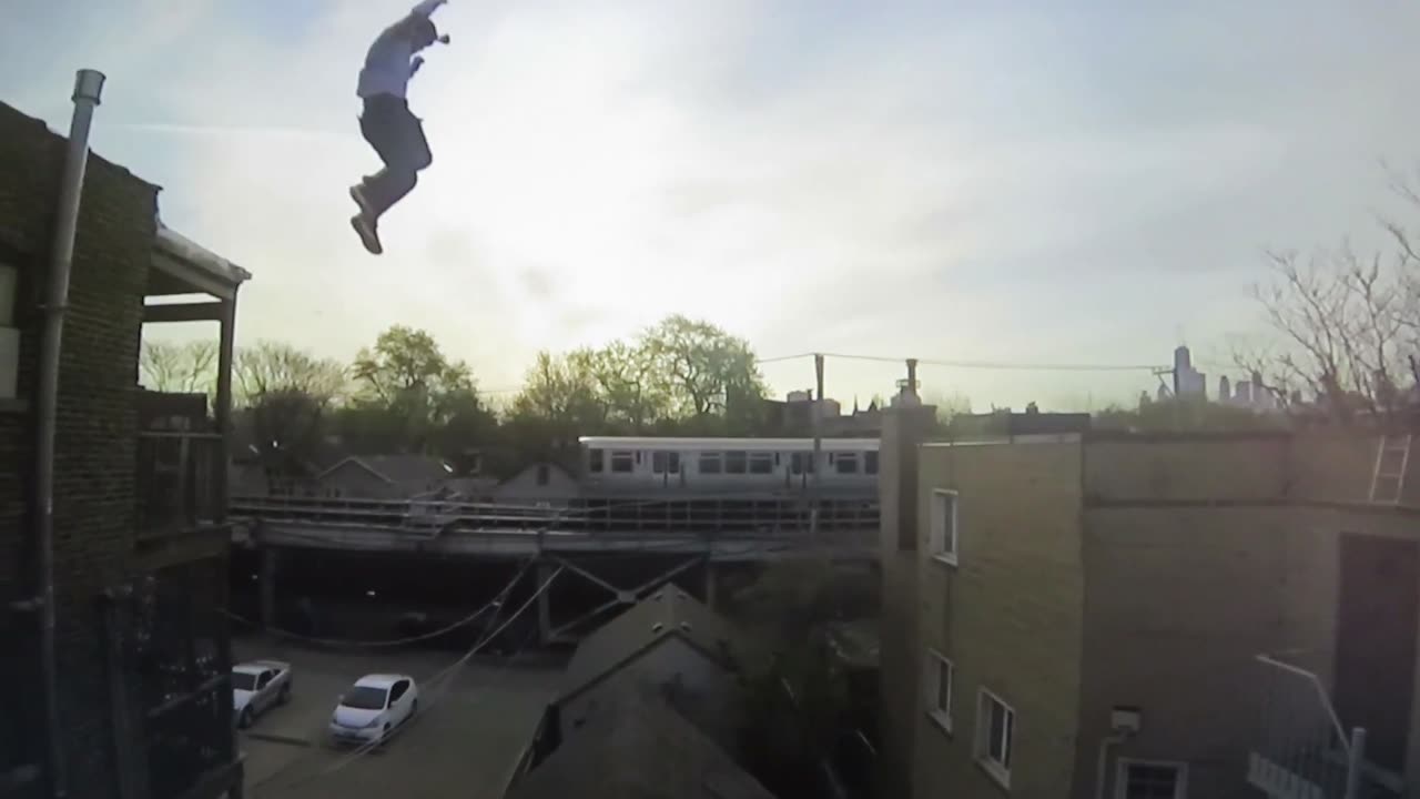 Insane roof jump