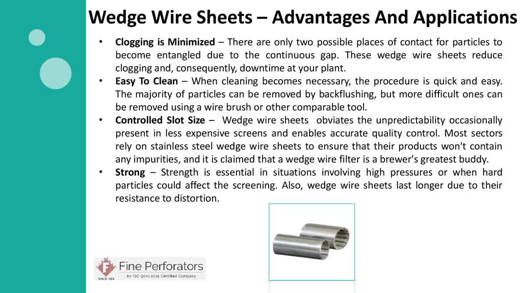 Wedge Wire Sheets – Advantages And Applications