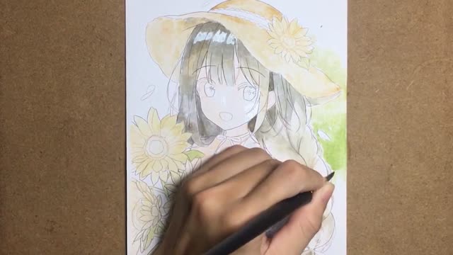 Add color to the sunflower girl