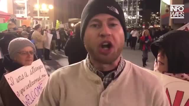 White Trump Protester Tells White Reporter 'You Stole This Country!' (Trump Victory Tour in Ohio)