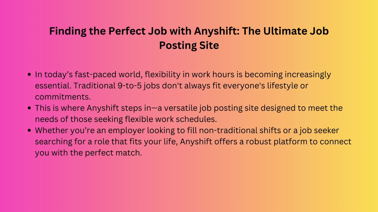 Finding the Perfect Job with AnyShift: The Ultimate Job Posting Site