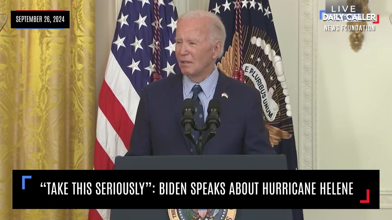 "Take This Seriously": Biden Speaks About Hurricane Helene