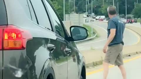 Man Taken Out by Ladder in Traffic