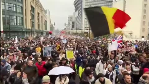 An impressive demonstration against Covid-19 restrictions in Brussels.