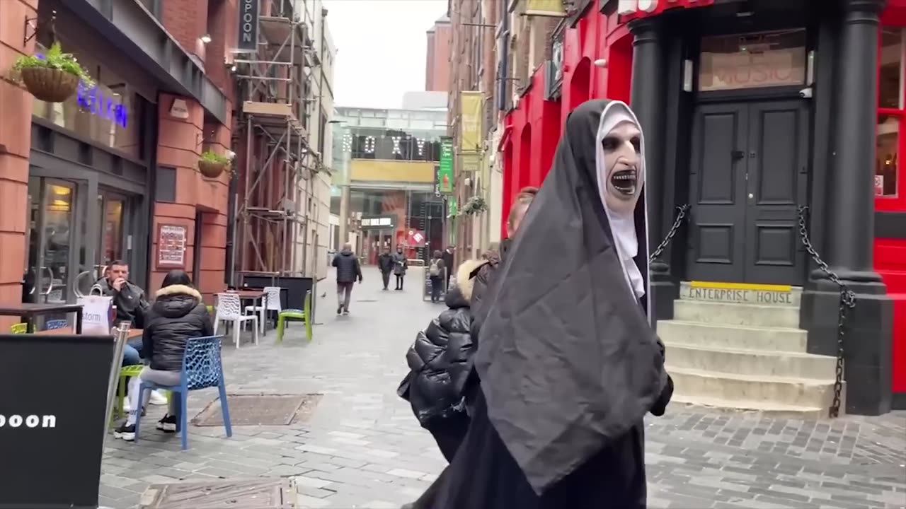 The Nun is wild around Liverpool city Prank -- NUN Pranks Funny Moments