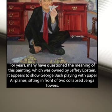 This Painting of Bush Jr Found on Epstein Island