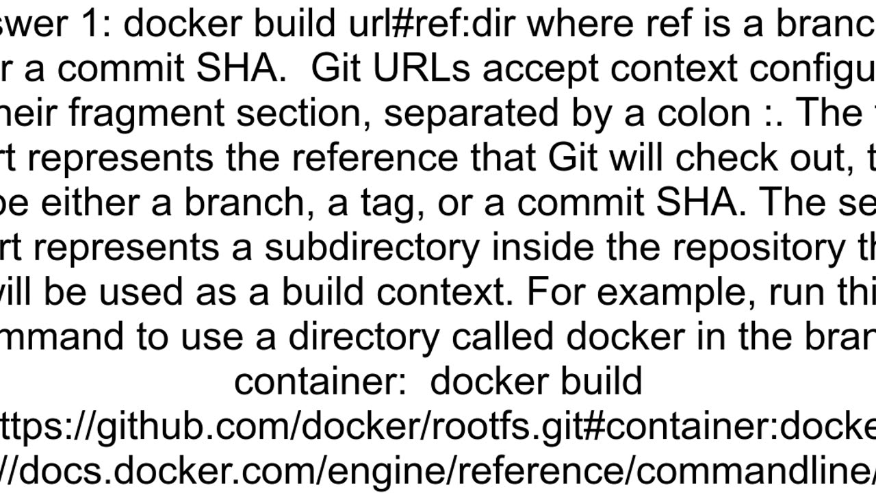 How to build docker image from github repository